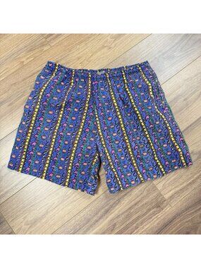 Vintage 90s Islander Swim Trunks Mens XL Aztec Colorful Mesh Lined